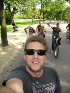 Riding through Vondel park